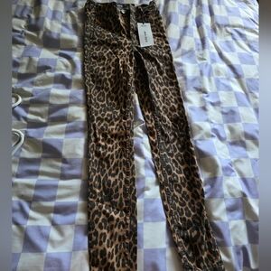 Zara Brown Leopard Print Skinny Jeans